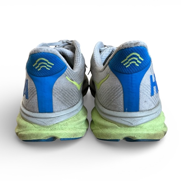 Hoka Clifton 9 Running Shoes Gray Blue Lime Men’s Size 12D - Picture 3 of 10
